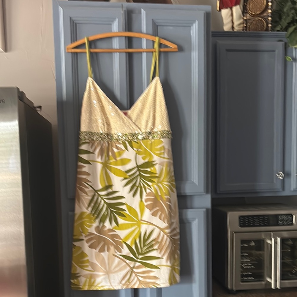 Free People Sequin and Leaf Print Dress